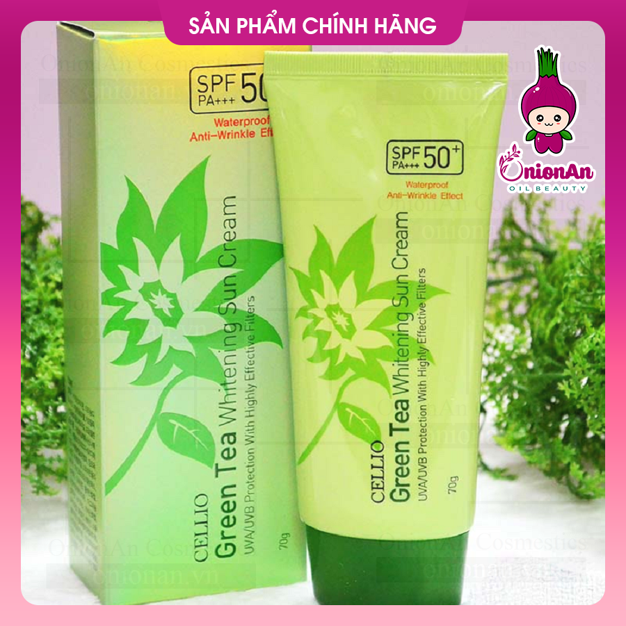 Kem Chống Nắng Cellio Collagen Whitening Sun Cream SPF50+ PA+++ (Xanh)